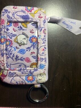 Disney Lavender Floral Cardholder Key Ring with Character Motif